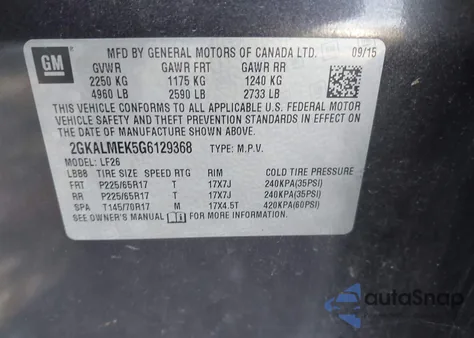 2016 GMC Terrain Sle z USA, uszkodzony, nr VIN 2GKALMEK5G6129368